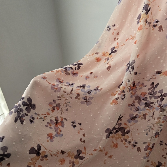 DKNY Pink Floral Wrap Dress 8 - Picture 13 of 15
